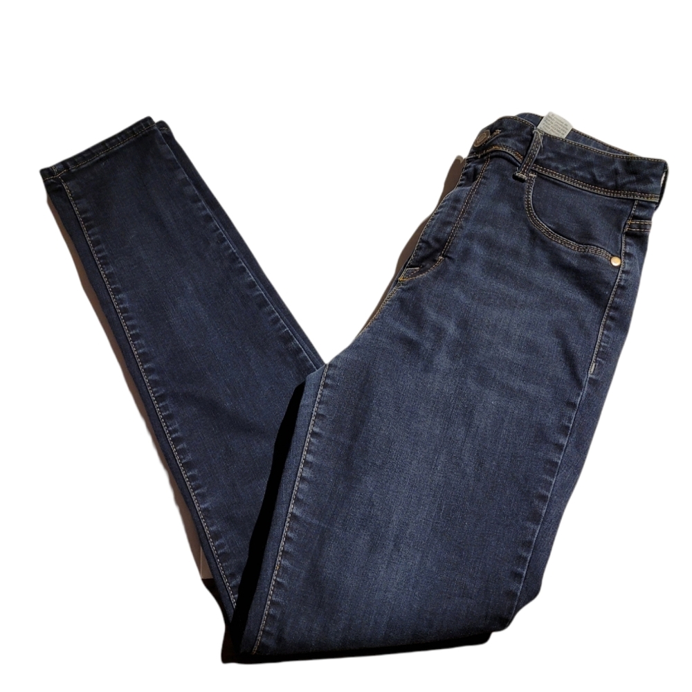 Time and True High Rise Skinny Stretch Blue Jeans
